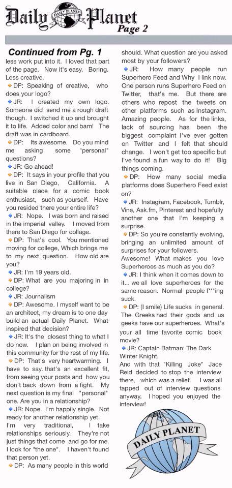 Superhero Feed Hits 100k! Jace Reid (@SuperheroRaw) Opens Up to His Followers &amp; Fans.