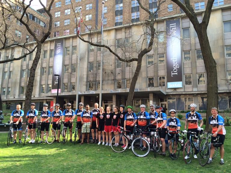 sickkids's tweet photo. A final group shot of @TPScycle4kids  &amp; @yorkulions before they head out on their ride #TorontotoPhilly. http://t.co/V2VhA6ZOn1