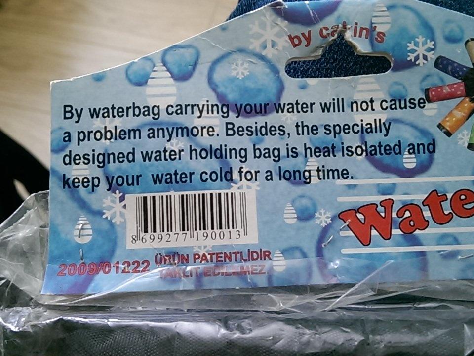 StreetwiseLee's tweet image. This was the translation from Turkish for a insulated water bottle holder. Makes me laugh! #nomoreproblems
