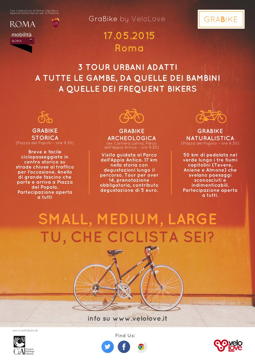 andpoli's tweet photo. In attesa del #GRAB, il 17/05/2015 tre tour urbani adatti a tutte le gambe! http://t.co/XzzJiRyCzl #Grabike http://t.co/tLnSN9Rm9S