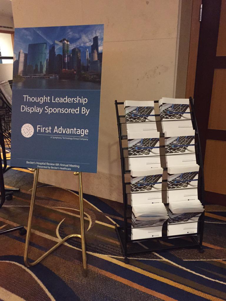Be sure to pick up a great read from <a href="/firstadvantage/">First Advantage</a> thought leadership display before heading out! #BeckersHR15