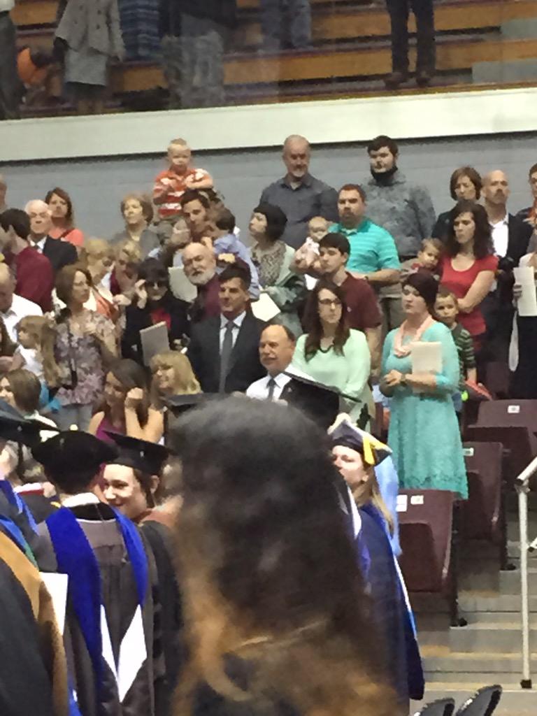 Codynelson91's tweet photo. @craiggroeschel thank you for coming to SNU's graduation!! Selfie afterwards for a couple graduates?? http://t.co/RPEgJOr0sw