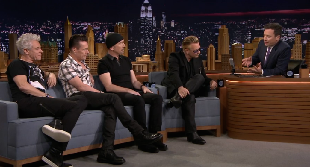 FallonTonight's tweet photo. On their new tour, @U2 can go into the middle of the crowd due to the stage's design #U2Fallon http://t.co/LUu8xAsXuN http://t.co/7MLTwoCX16