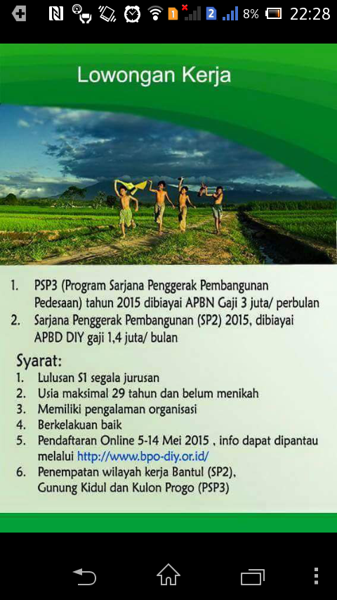 Lowongan kerja | pendaftaran online 5-14 mei 2015 | cc : <a href="/KAMAGRISTA_UNS/">KAMAGRISTA_UNS</a> #FonisKamagrista | info lbh lanjut cek >>