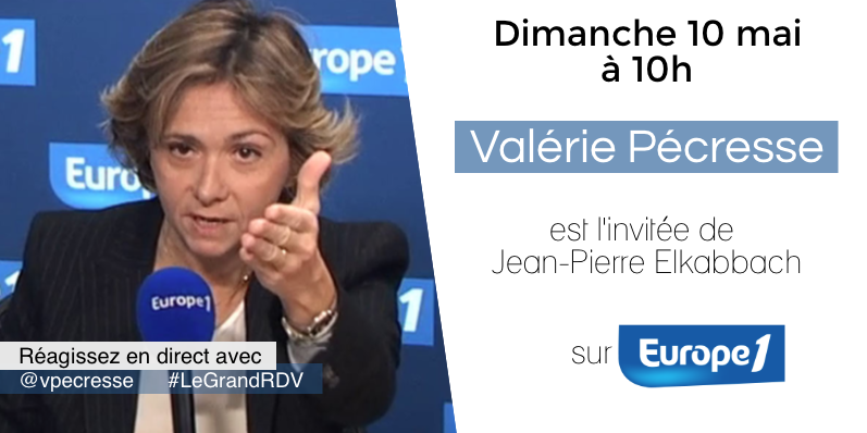 etberanger's tweet photo. .@vpecresse est l'invitée politique de @JP_Elkabbach dimanche matin à 10h sur @Europe1 dans #LeGrandRDV. http://t.co/xrhnQ76VPo