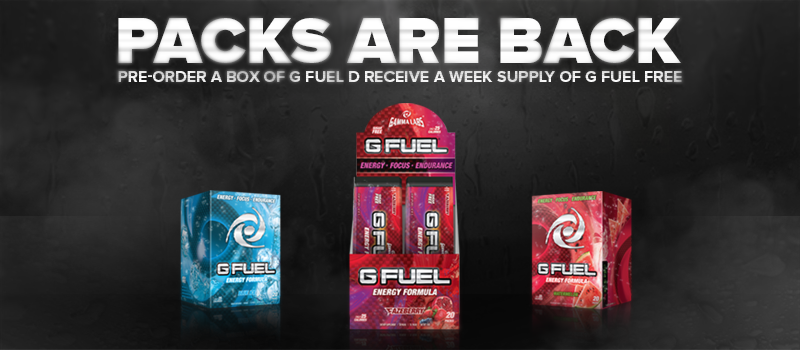 GFuelEnergy's tweet image. For a Limited Time ONLY!! Pre-Order our NEW Stick Pack Box &amp;amp; receive a week supply of #GFUEL

GFUEL.com