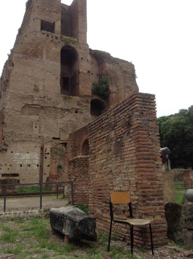 TheLadyTravels's tweet photo. Who left that chair there by the #Palantine? My guess is it wasn't the Romans x #Rome #ttot http://t.co/E622sFZCCy