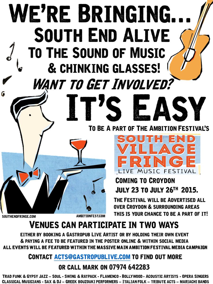 So looking forward to this! @AmbitionFest <a href="/southend_food/">Restaurant Quarter</a> <a href="/CroydonMusic/">Croydon Music</a> <a href="/CroydonNbrhoods/">CCC</a> <a href="/CroydonCitizens/">Croydon Citizens</a> <a href="/johnbownas/">john bownas</a>