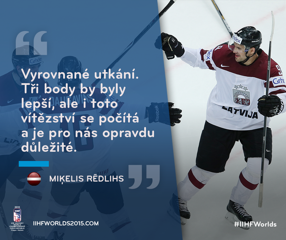 MSIIHF2015's tweet photo. V zápase #AUTvLAT se hrálo o důležité body a rozhodlo až prodloužení. Lotyši mohou být podle Rēdlihse spokojení. http://t.co/kSQbROaU3o