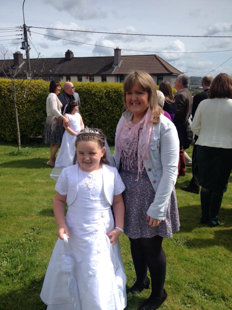 Little cousins communion today😍 #beautiful #stunning #communion #white #dress #vail #gloves #curls #tiara #bag