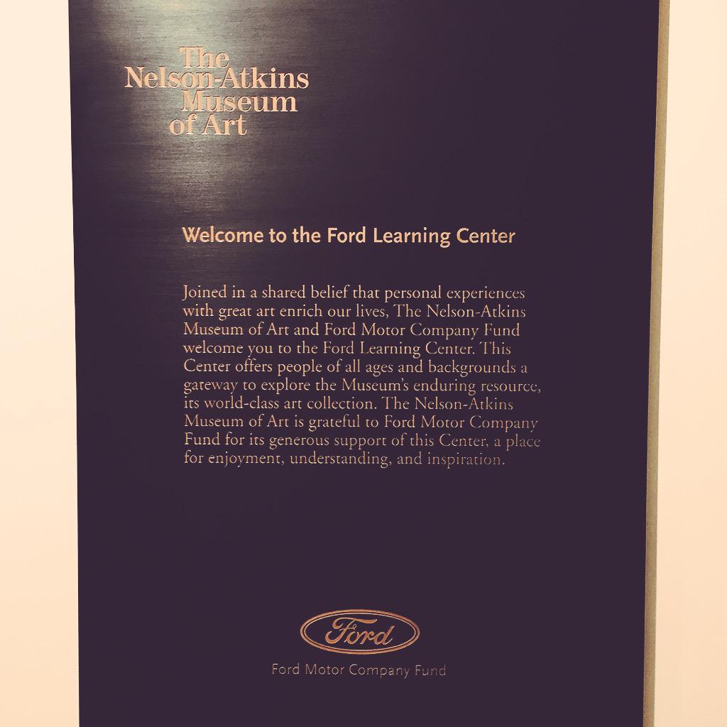 Ford_Dione's tweet photo. Checking out the #Ford Learning Center at the Nelson-Atkins Museum of Art in Kansas City! http://t.co/50PcB5yA36