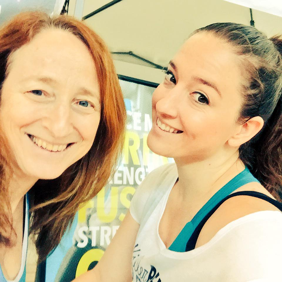 JazzerDanielle's tweet photo. Sweaty after class plus a mini demo this morning at #keepcalmcelebratemom @ShopTysons w/my mom! Love Jazzercise. <3 http://t.co/Qrx32ePmGY