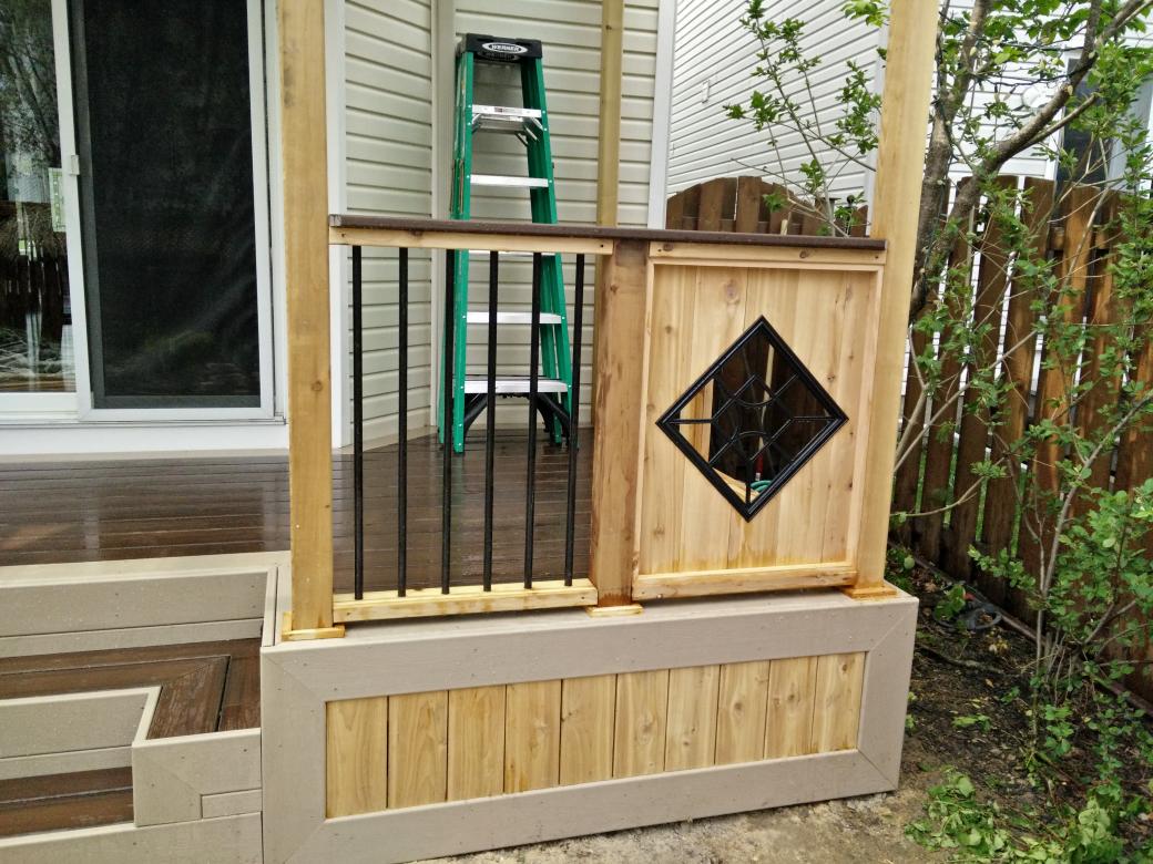 Day 06 at the Warren job, 1x6 cedar with metal insert