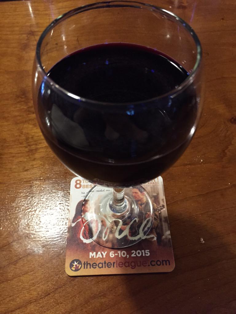 cassommelier's tweet photo. this wine was called Carnivore and it was practically a solid. and look at the bar's coasters! #oncetour http://t.co/2p1dFTKZyI