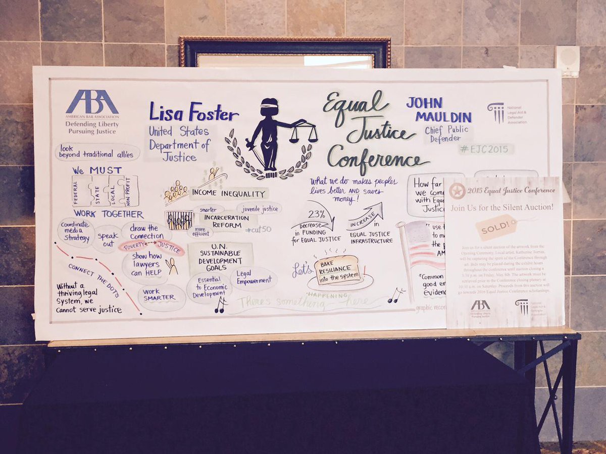 NLADA's tweet photo. Highlights from #2015EJC in graphical form thanks to @CreateLifeSpark. http://t.co/Z1YiUptqa6