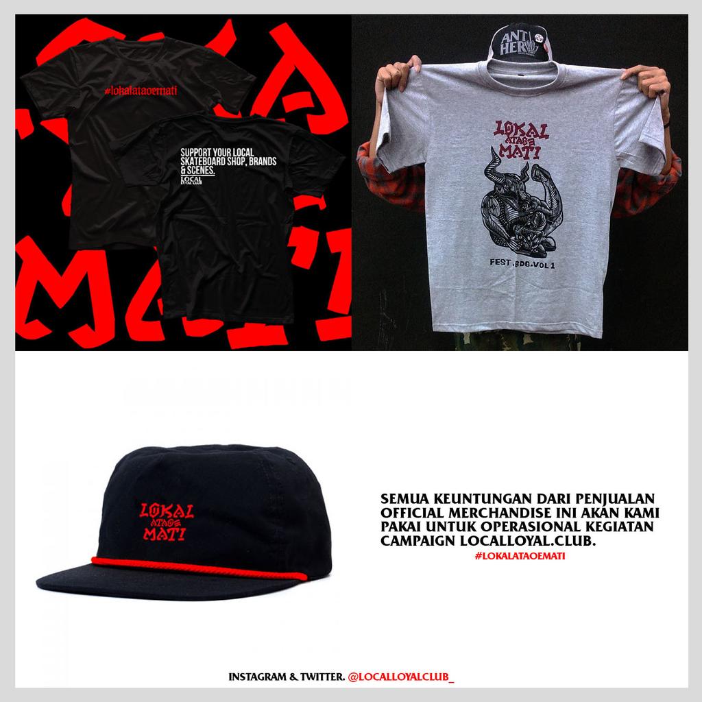 Official merch. Lokal Ataoe Mati Fest. Kaos 95k&amp;125k,topi 95k free ongkir.BBM 53BD988B LINE: localloyal.club