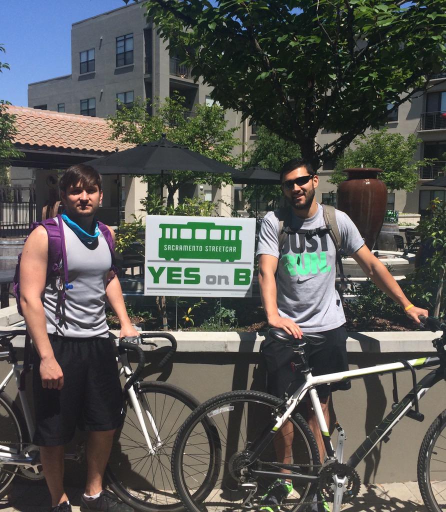 JonVinci's tweet photo. Representing @MarkThomas_Co at the May 9th #RideTheRoute tour in #Sacramento. Vote yes on B! @gosacstreetcar http://t.co/0OpirFDuBz