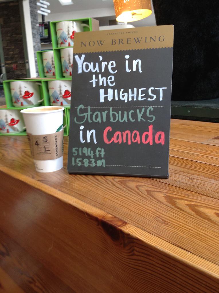 kasey6t's tweet photo. My caffeine addiction - Starbucks grande soy latte with 4 shots. Getting wired in Banff. #sixtsense http://t.co/iVLQD6bNni