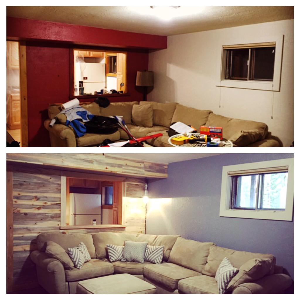 AmyPurdyGurl's tweet photo. Proud of our first home renovation project in the new house. Our basement is so cozy now. #beetlekillpine http://t.co/TVQdYgvCOe