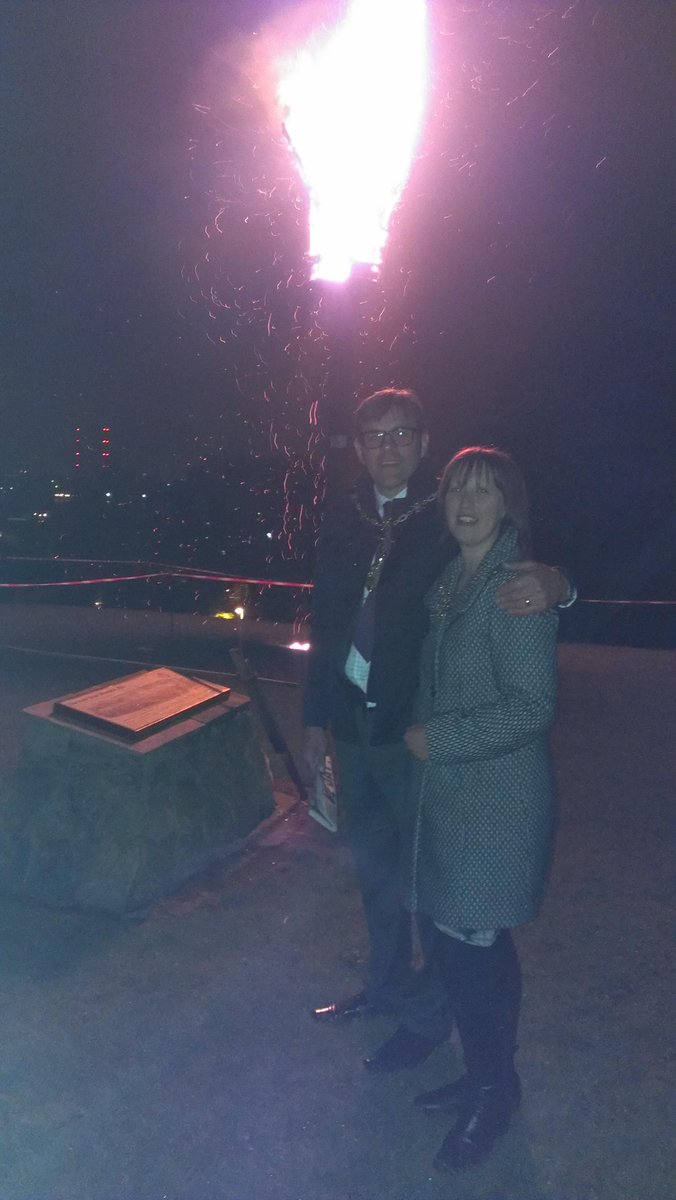 It was an honour to light the VE Day commemoration beacon on Windmill Hill, well attended, we sung wartime songs too