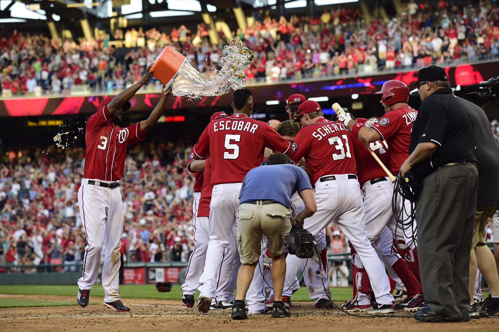 Nationals's tweet photo. #Nats #WALKOFF, #Wiz buzzer beater? It's another great night to be a DC sports fan!#dcRising @washwizards http://t.co/aPAhHKXHoX