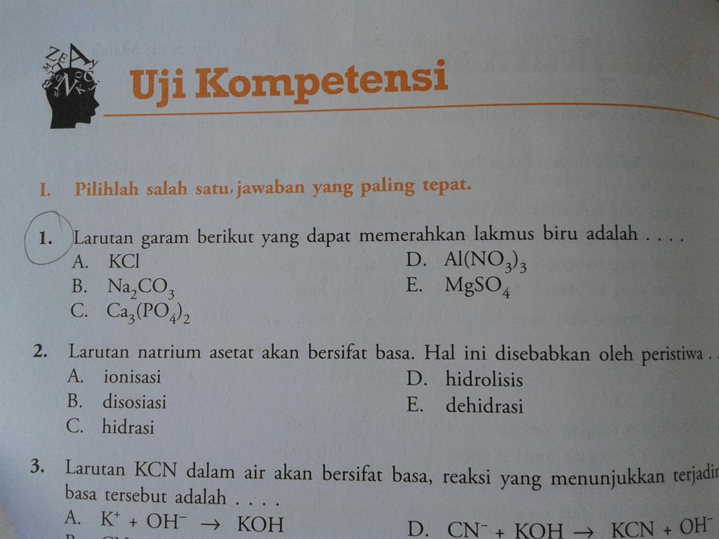 Larutan garam berikut yang dapat memerahkan lakmus biru adalah