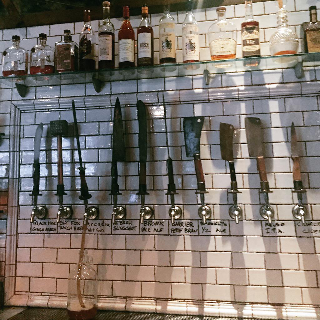 ctrefler's tweet image. I think #fettesaubbq wins for coolest beer taps in the neighborhood #sharpthinking #williamsburg #insidebklyn