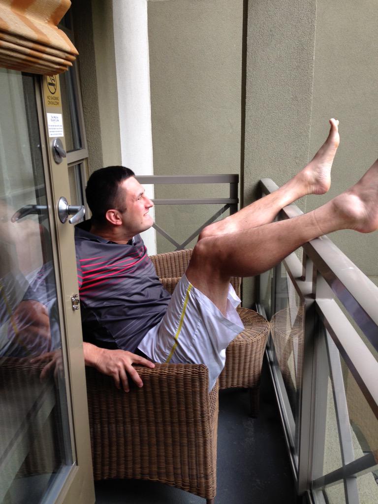 gjecminek's tweet photo. Chillin on my huge Westin balcony. Baller status. #legroom #tall http://t.co/zmUcnMPVWY