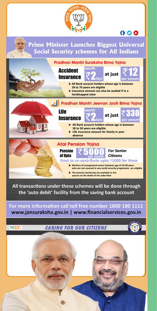 sameepshastri's tweet photo. #AtalJanBima:: Prime Minister Launches Biggest Universal Social Security schemes for All Indians http://t.co/QYtTXdyDFW