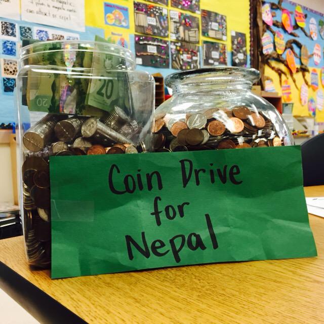 Div8isGreat's tweet photo. Our coin drive raised over $500 for @SC_Nepal.  #sd36learn #NepalQuakeRelief http://t.co/4GvG1AQMgS