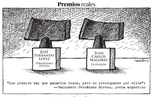 cesarusa5's tweet photo. PREMIOS REALES @VLADDO Rinde homenaje a @jlopez52 y @jciragorri #PremiosReyEspana En buena hora majos! @DCoronell http://t.co/hIJ773UZLl