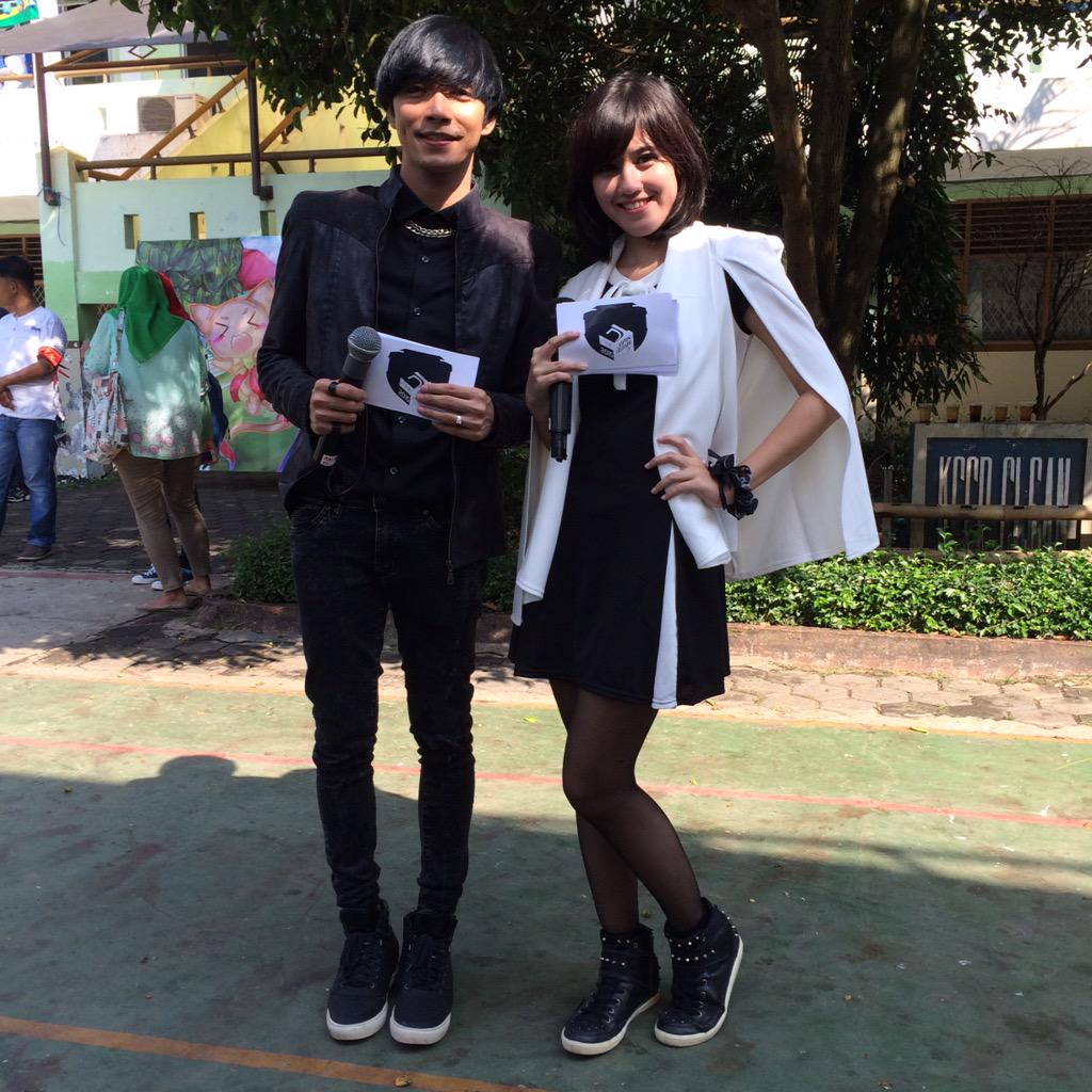 MCing with si cantik dan soleha @JSNaviRachel at Japan Tecno Matsuri Student Daily Live at SMAN 1 Tambun, Bekasi