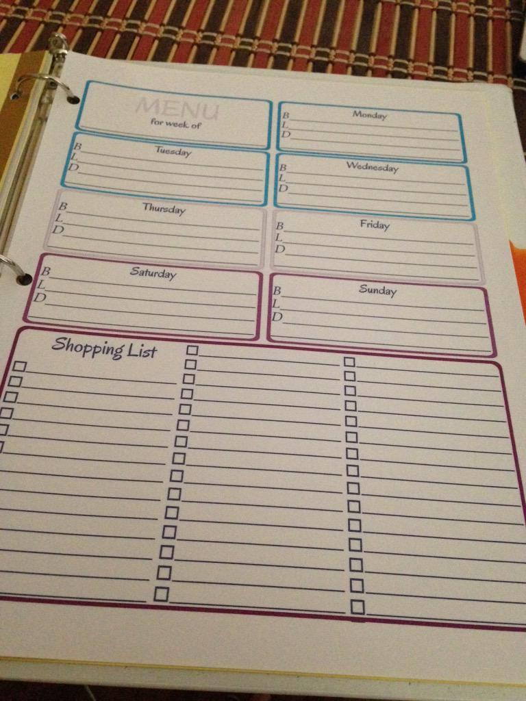 TidyUpLife's tweet photo. Put together an all access binder today! Planner, menu planning, and to do list all in one! #TidyUpLife #getorganized http://t.co/Rs0zHa12Lj