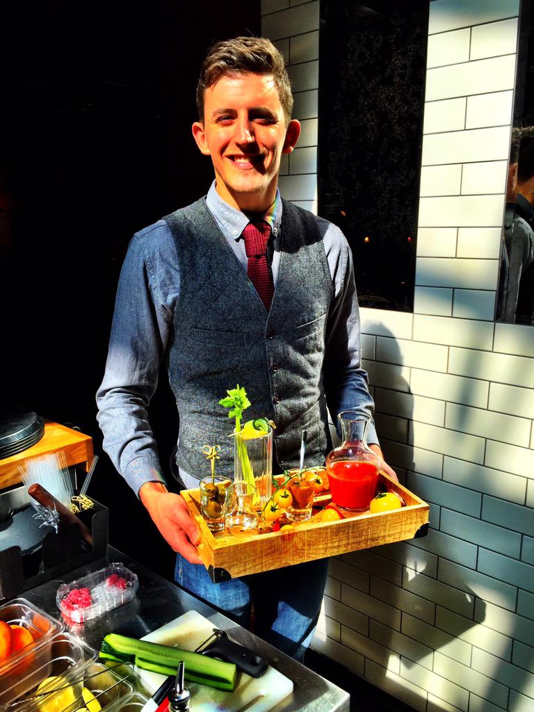 heddonstkitchen's tweet photo. It's that time of the #weekend! Come and get our #bloodymary tray delivered by Head Bartender George. #brunch http://t.co/nGLgucyqWZ