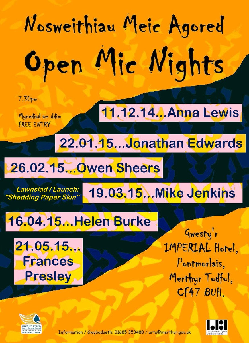 MerthyrCulture's tweet photo. Open Mic Nights / Noson Meic Agored. Imperial Hotel #merthyr #poetry #Wales #barddoniaeth #Cymru http://t.co/mZ9qbYcT6d