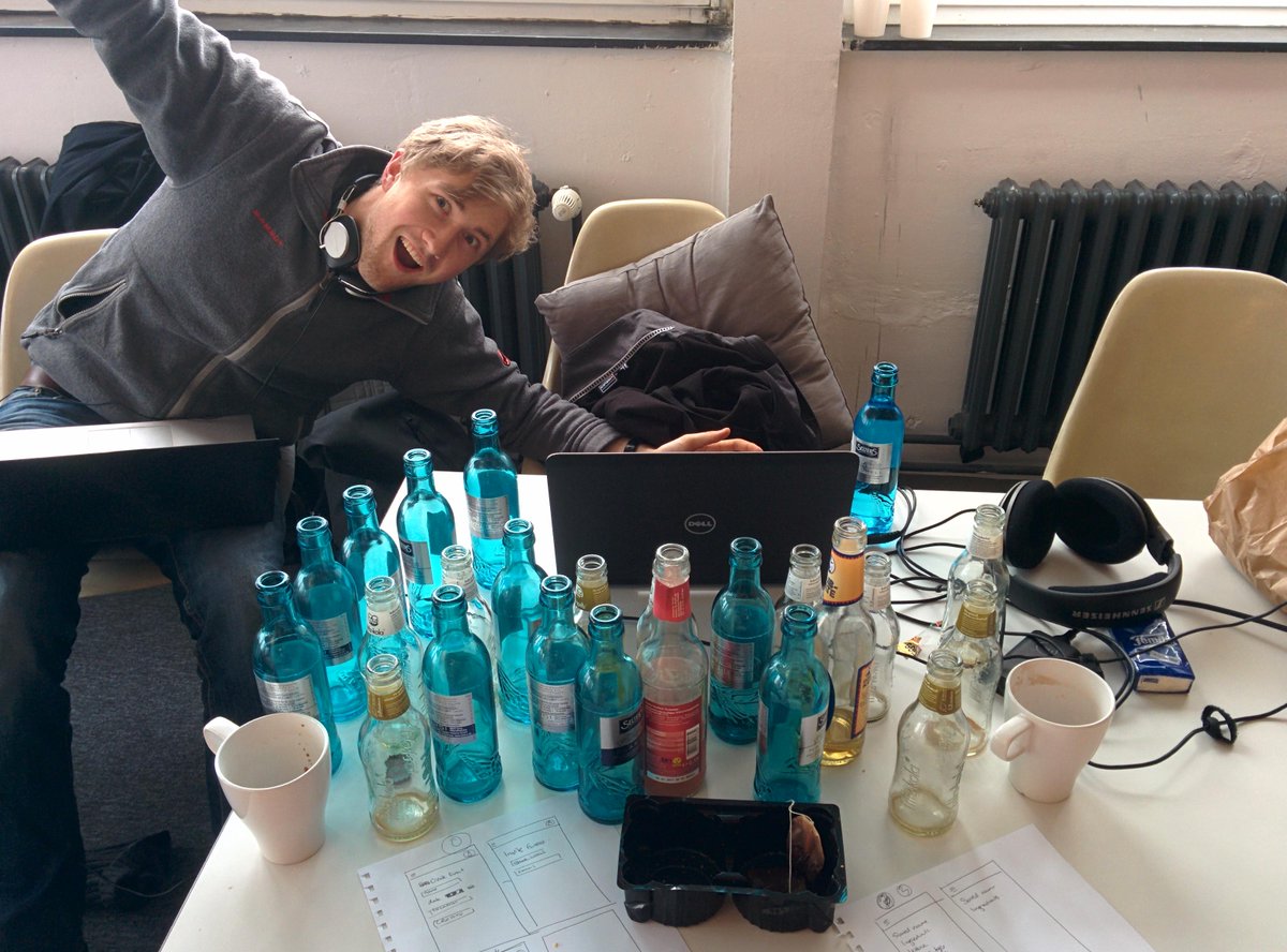 All night at the #ecomhack2015 with @tom9522 who seems to have vanished behind a bunch of bottles