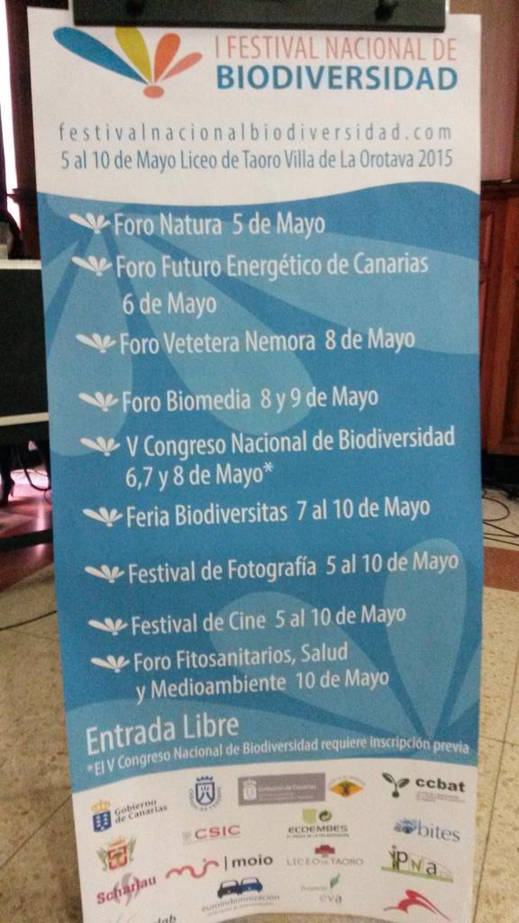 EVACanarias's tweet photo. Hoy cerramos el #FestivalBiodiversidad en @LiceodeTaoro en @LaOrotava. Corre que se acaban las actividades! http://t.co/cNFPMA9rFK