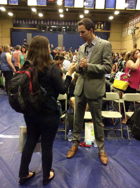 OAME2015's tweet photo. Keynote speaker Dan Meyer, hanging with some Ontario buds at #OAME2015 @ddmeyer http://t.co/rgZrggJTSa