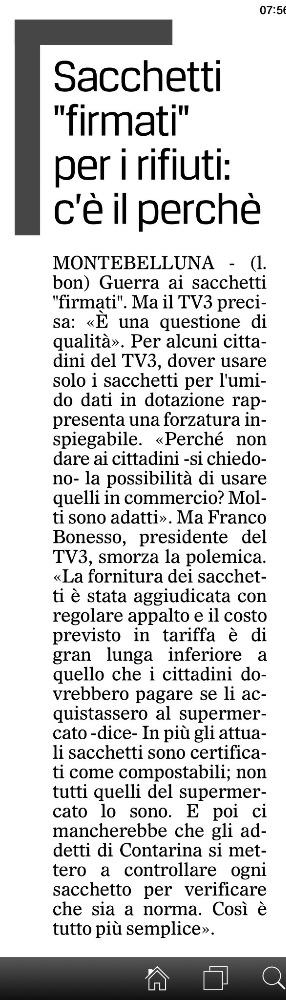 fbonesso's tweet photo. Usate sacchi umido in dotazione, certificati compostabili agevolano addetti #tvtre #rifiuti #Treviso @paoloconto http://t.co/NMWIlBarFQ
