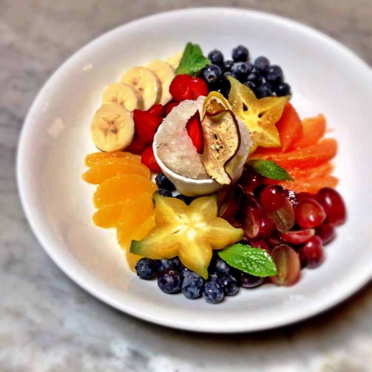 PureFoodandWine's tweet photo. Fruit with candied mint and sangria granita. Happy Mother's Day! http://t.co/WThaN6Vdjd