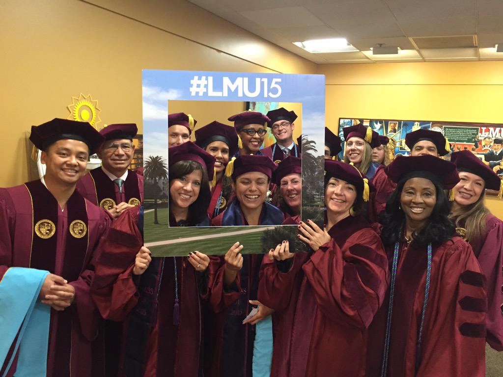 LMUDoctoral's tweet photo. Having some fun before lineup @LMUDoctoral #LMU15 grads! http://t.co/BqwnDdALs0