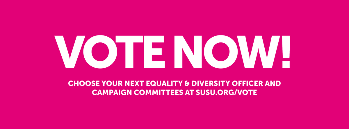 SUSUEandD's tweet photo. Choose your next @YourSUSU Equality &amp; Diversity Officer and campaign committees now http://t.co/fvREdJwnC3 #votesusu http://t.co/pwytKHf8zV