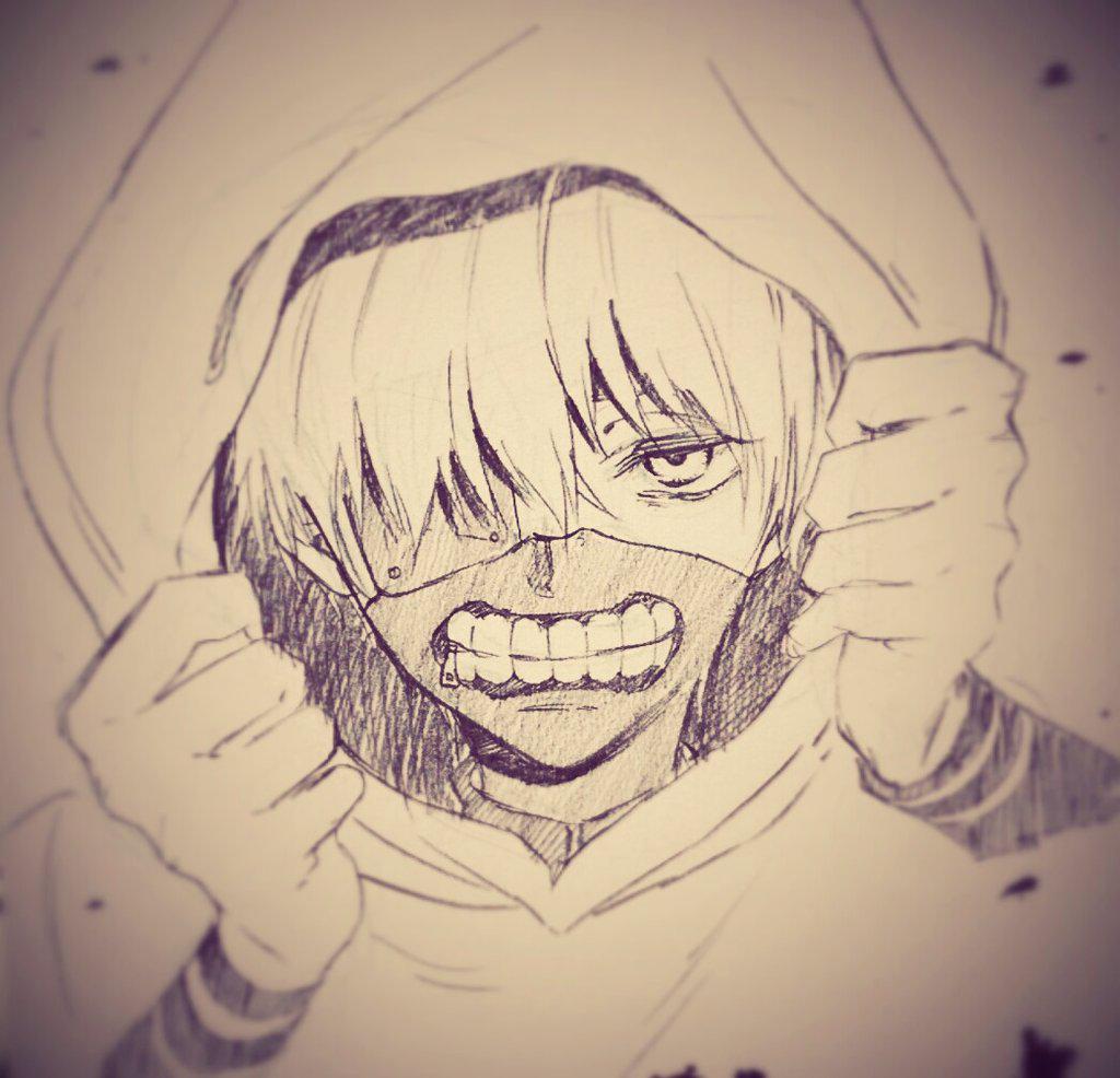 今日描かせて頂いたカネキくんと月カネ! 
