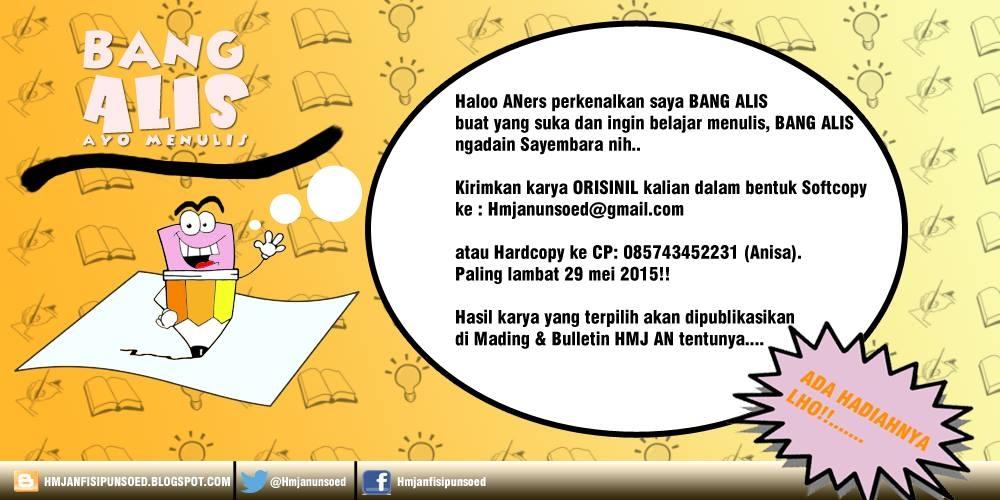 hmapunsoed's tweet photo. Dan juga si Bang Alis masih ngebuka sayembaranya nih hahahah http://t.co/SB90lB0XTx