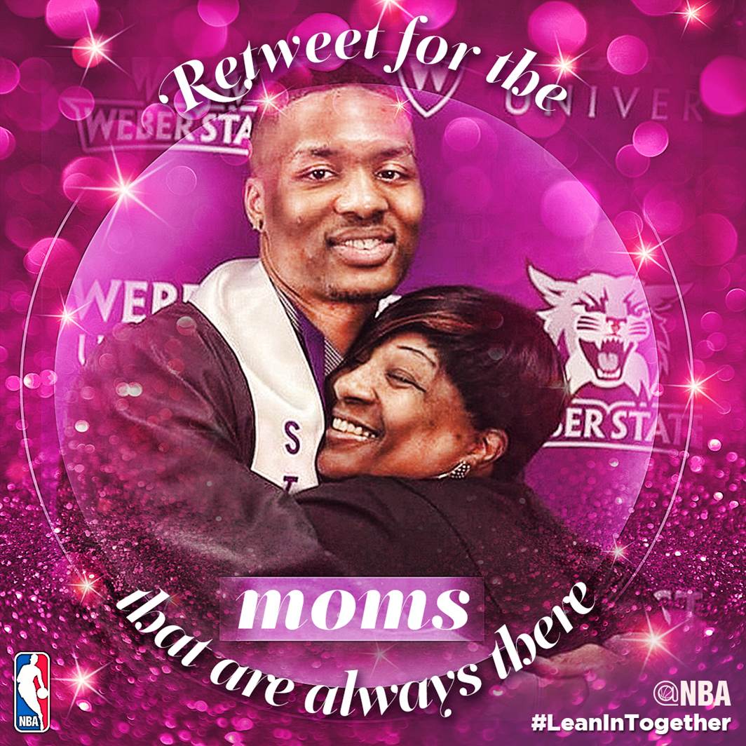 NBA's tweet image. Happy Mother's Day from the NBA! #LeanInTogether