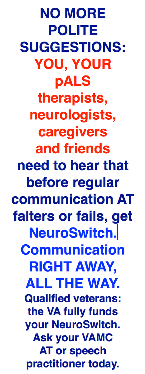 shann's tweet photo. @thehill Veterans with ALS can get NeuroSwitch covered by VA - communication Right Away, All the Way #NeuroSwitch http://t.co/oZe70sYLsx