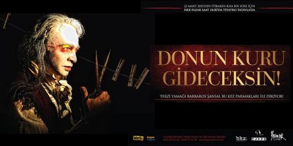 SON OYUN! <a href="/BarbarosSansal/">Terzi Yamağı</a> Donun Kuru Gideceksin ile 18:00'da <a href="/tatavlasahne/">Tatavla Sahne</a> 'de istanbuldasanat.org/donun-kuru-gid… … Kaçırmayınız!