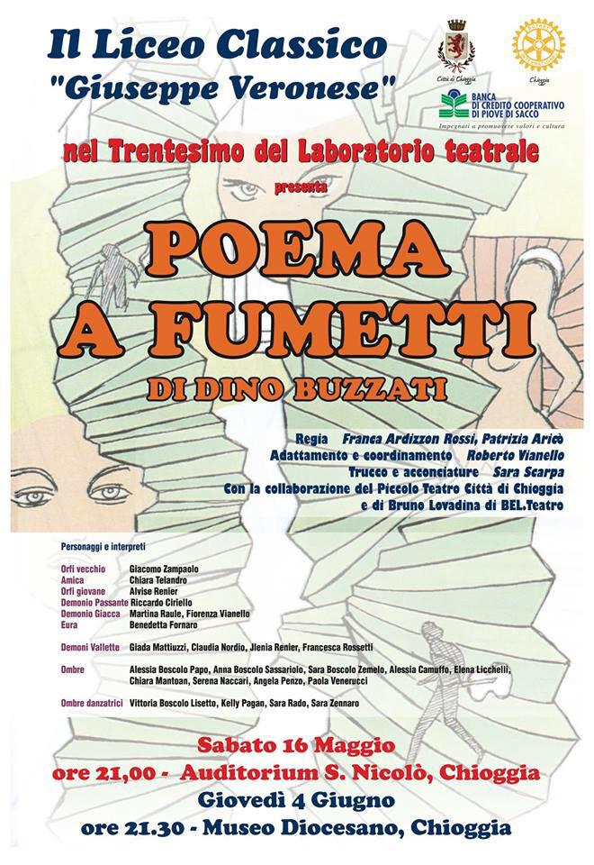 prof_vianello's tweet photo. Sabato 16.05, Auditorium S. Nicolò, ore 21.00, in scena "Poema a fumetti" di Dino Buzzati.
, http://t.co/RSwTsng5OY