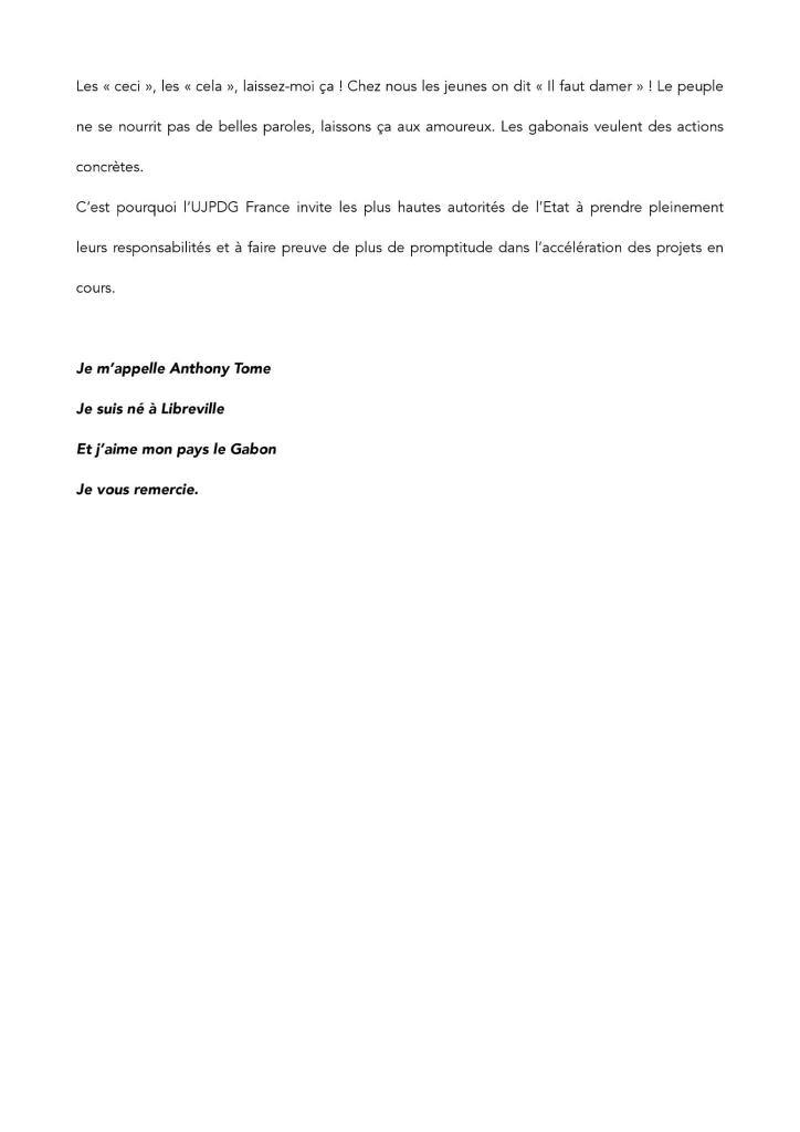 Discours du DF <a href="/AnthonyTome/">Anthony Tome</a> lors du 47 ème anniversaire du PDG 2/2