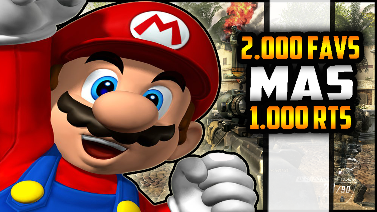 Rumian23's tweet image. Si este Tweet llega a 2.000 FAVs y 1000 RTs hago un 2.0 disfrazado de Mario Bros jugando al COD xDDD (me arrepentiré)